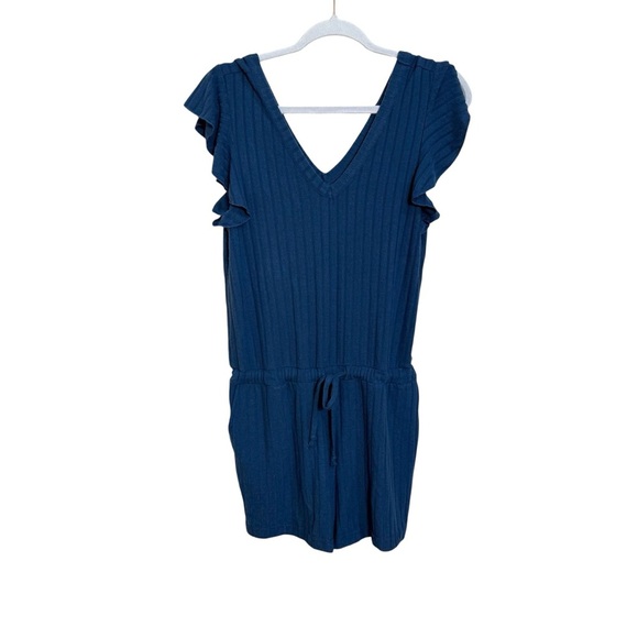 Chaser  double V navy knit romper size small - Picture 3 of 5